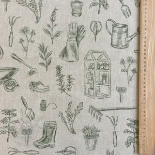 Decoratiestof Linenlook Garden Plant Tool digital print