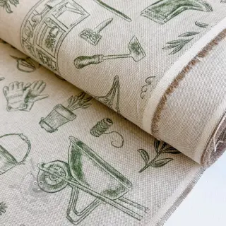 Decoratiestof Linenlook Garden Plant Tool digital print