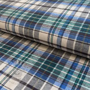 Katoenen stof YARN DYED CHECK BRUSHED blue