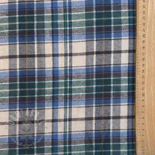 Katoenen stof YARN DYED CHECK BRUSHED blue