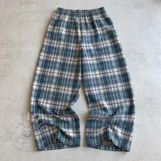 Katoenen stof YARN DYED CHECK BRUSHED blue