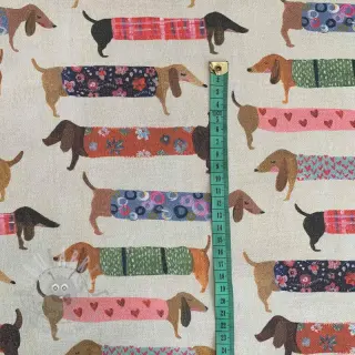 Decoratiestof premium Family Dachshund digital print