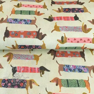 Decoratiestof premium Family Dachshund digital print