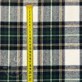 Katoenen stof YARN DYED CHECK BRUSHED Daniel ecru navy