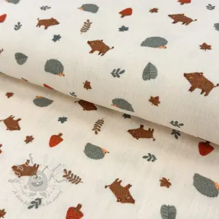 Dubbelgaas/mousseline Forest animals ORGANIC SIMPLY NATURAL