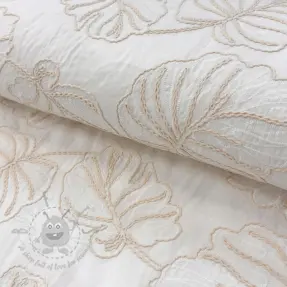 Katoenen stof VOILE EMBROIDERY Kady off white