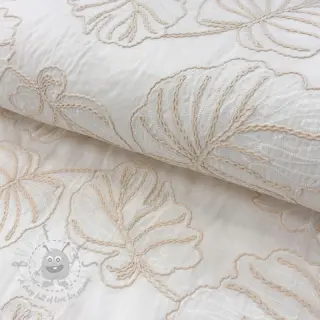 Katoenen stof VOILE EMBROIDERY Kady off white