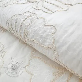 Katoenen stof VOILE EMBROIDERY Kady off white