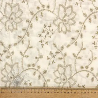 Katoenen stof VOILE EMBROIDERY Kiara off white