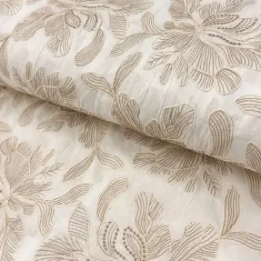 Bavlnená látka VOILE EMBROIDERY Kim off white