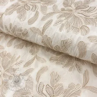 Katoenen stof VOILE EMBROIDERY Kim off white