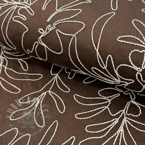 Suèdestof Tape flower dark brown