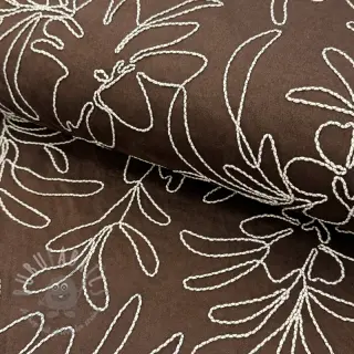 Suèdestof Tape flower dark brown