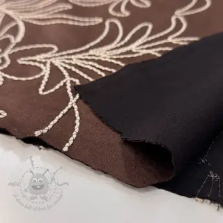 Suèdestof Tape flower dark brown