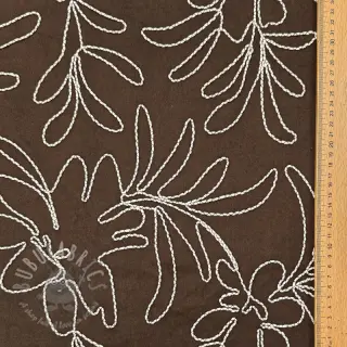 Suèdestof Tape flower dark brown