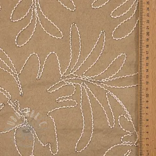 Suèdestof Tape flower beige