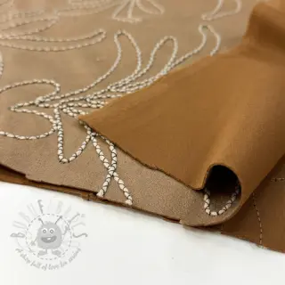 Suèdestof Tape flower beige