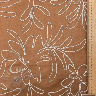 Suèdestof Tape flower cinnamon