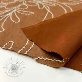 Suèdestof Tape flower cinnamon