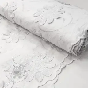 Katoenen stof EMBROIDERY Bellagio white