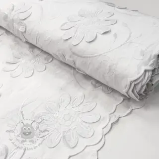 Katoenen stof EMBROIDERY Bellagio white