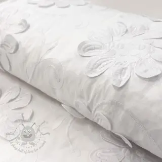 Katoenen stof EMBROIDERY Bellagio white
