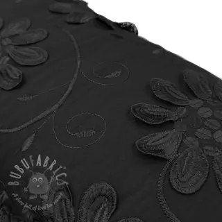 Katoenen stof EMBROIDERY Bellagio black