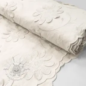 Katoenen stof EMBROIDERY Bellagio off white