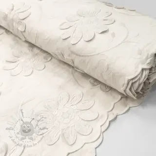 Katoenen stof EMBROIDERY Bellagio off white