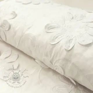 Katoenen stof EMBROIDERY Bellagio off white