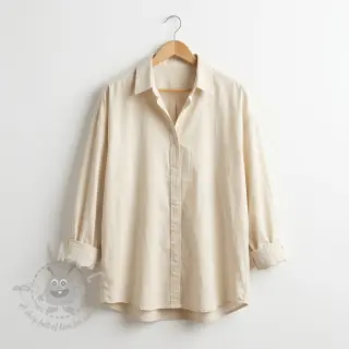 Katoenen stof WASHED beige