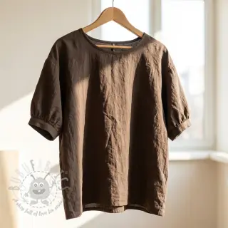 Katoenen stof WASHED taupe