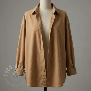 Katoenen stof WASHED cinnamon