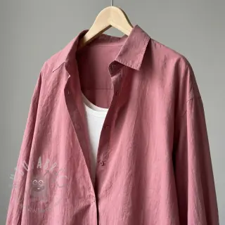 Katoenen stof WASHED dark blush