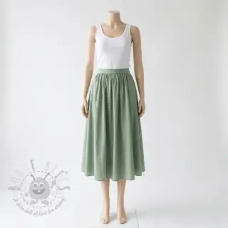 Katoenen stof WASHED old green