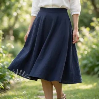Katoenen stof WASHED navy