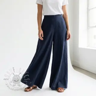 Katoenen stof WASHED navy