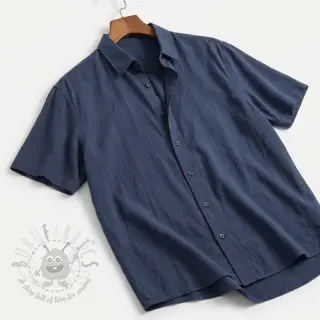 Katoenen stof WASHED jeans