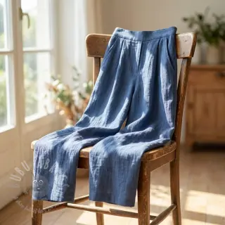 Katoenen stof SLUB WASHED jeans