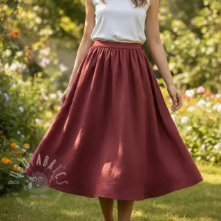 Katoenen stof SLUB WASHED wine red