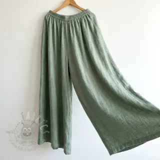 Katoenen stof SLUB WASHED old green