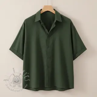 Katoenen stof SLUB WASHED army green