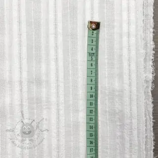 Katoenen stof DOBBY Stripe off white