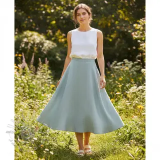 Katoenen stof SLUB WASHED blue