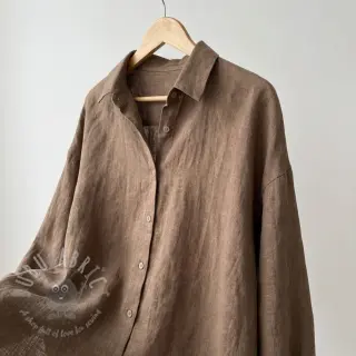 Katoenen stof SLUB WASHED taupe