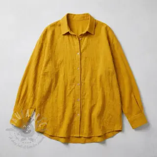 Katoenen stof SLUB WASHED ochre