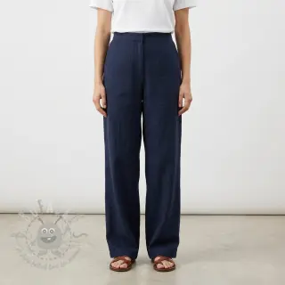 Katoenen stof SLUB WASHED navy