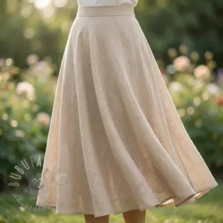 Katoenen stof SLUB WASHED beige