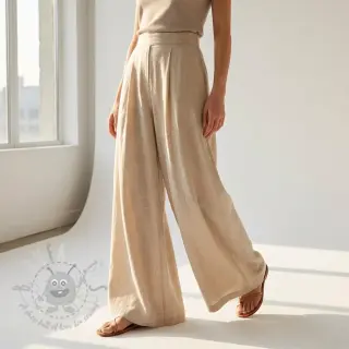 Katoenen stof SLUB WASHED beige