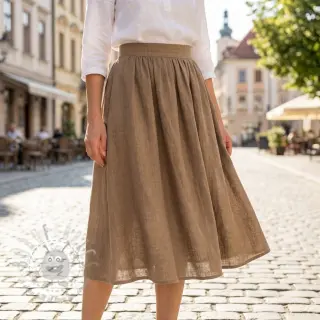 Katoenen stof SLUB WASHED sand